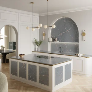 Custom Kitchen countertop from Akropolis marble and granite